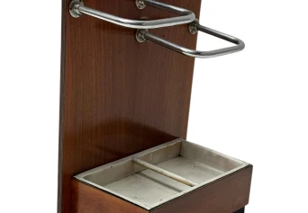 Walnut Art Deco Modernist Umbrella Stand, 1930s